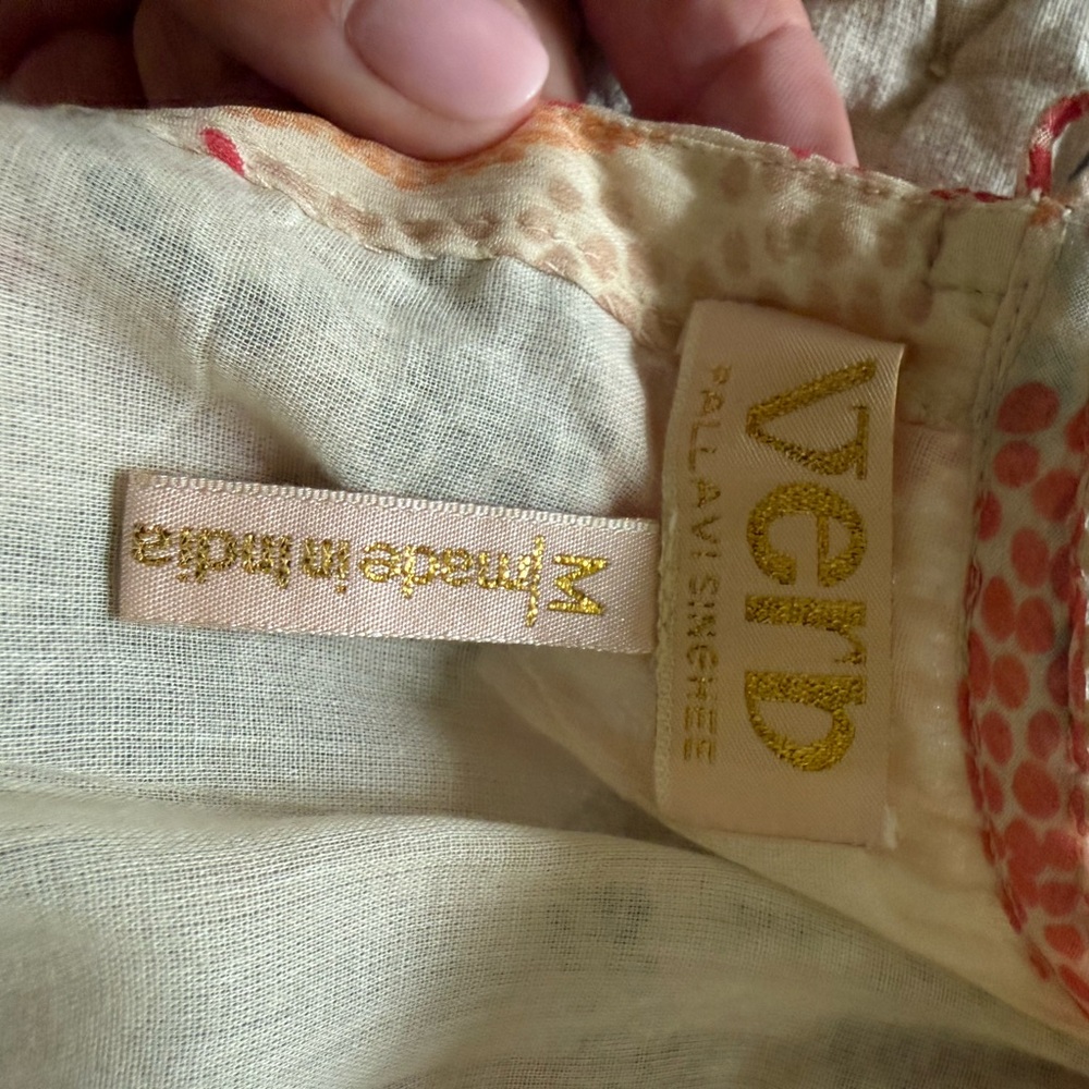 Anthropologie Verb by Pallavi Singhee crochet-trimmed chiffon maxi dress. - Picture 4 of 4